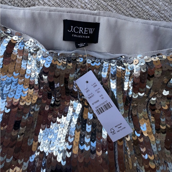 J.Crew Collection Sequin Skirt in Silver 00 - Picture 10 of 16